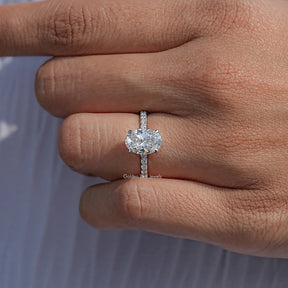 Oval Cut Lab Diamond Engagement Ring