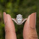 Oval Cut Lab Diamond Curved Accent  Ring