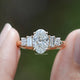 Oval Cut Lab Diamond Five Stone Engagement Ring