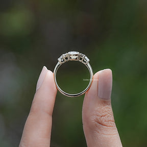 Oval Cut Lab Diamond Five Stone Engagement Ring