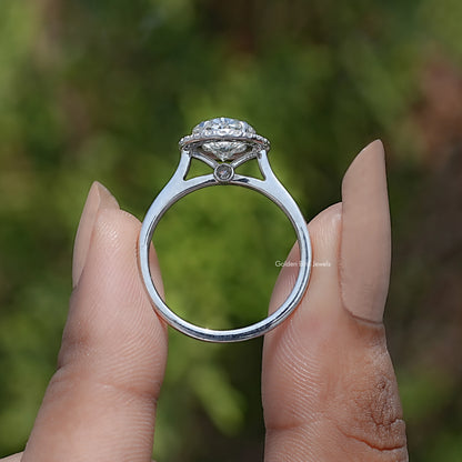 Back View Of Lab Diamond Halo Engagement Ring
