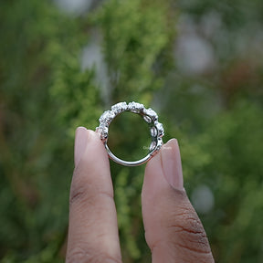 Oval Cut Lab Diamond Seven Stone Halo Band
