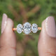 Oval Cut Lab Diamond Three Stone Engagement Ring
