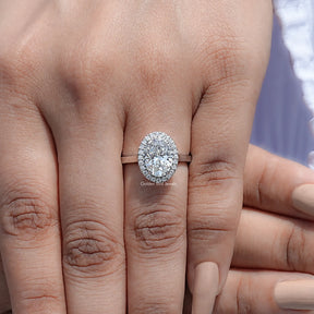 Oval Cut Lab Grown Diamond Halo Ring