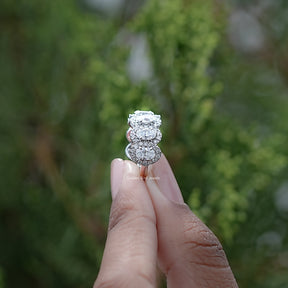 Oval Cut Lab Diamond Seven Stone Halo Band
