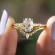 [Moissanite Oval And Pear Cut Ring]-[Golden Bird Jewels]