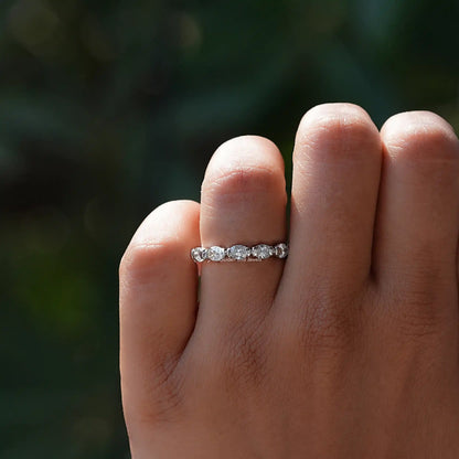 [Colorless Oval Cut Eternity Band]-[Golden Bird Jewels]