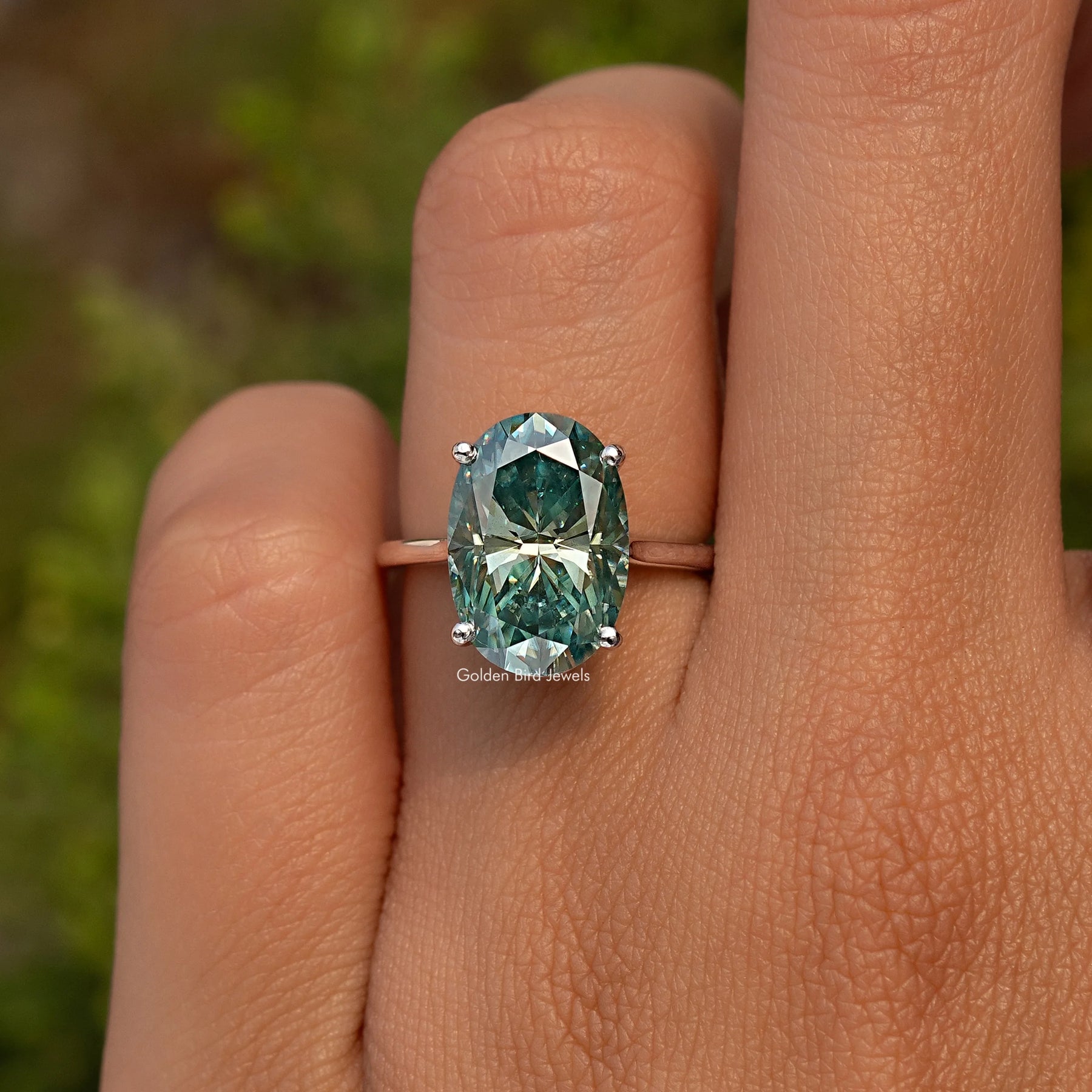 Oval Cut Moissanite Solitaire Ring