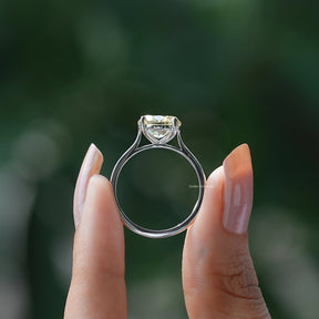 [Oval Shaped Moissanite Solitaire Ring]-[Golden Bird Jewels]