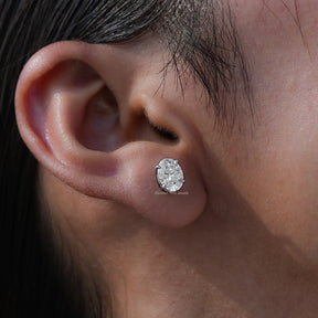 [Lab Diamond Oval Cut Studs]-[Golden Bird Jewels]