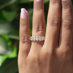 [Lab Diamond Oval Cut Eternity Band]-[Golden Bird Jewels]