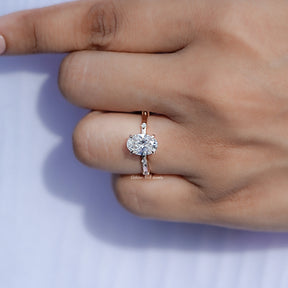 Oval Shaped Lab Diamond Distance Ring