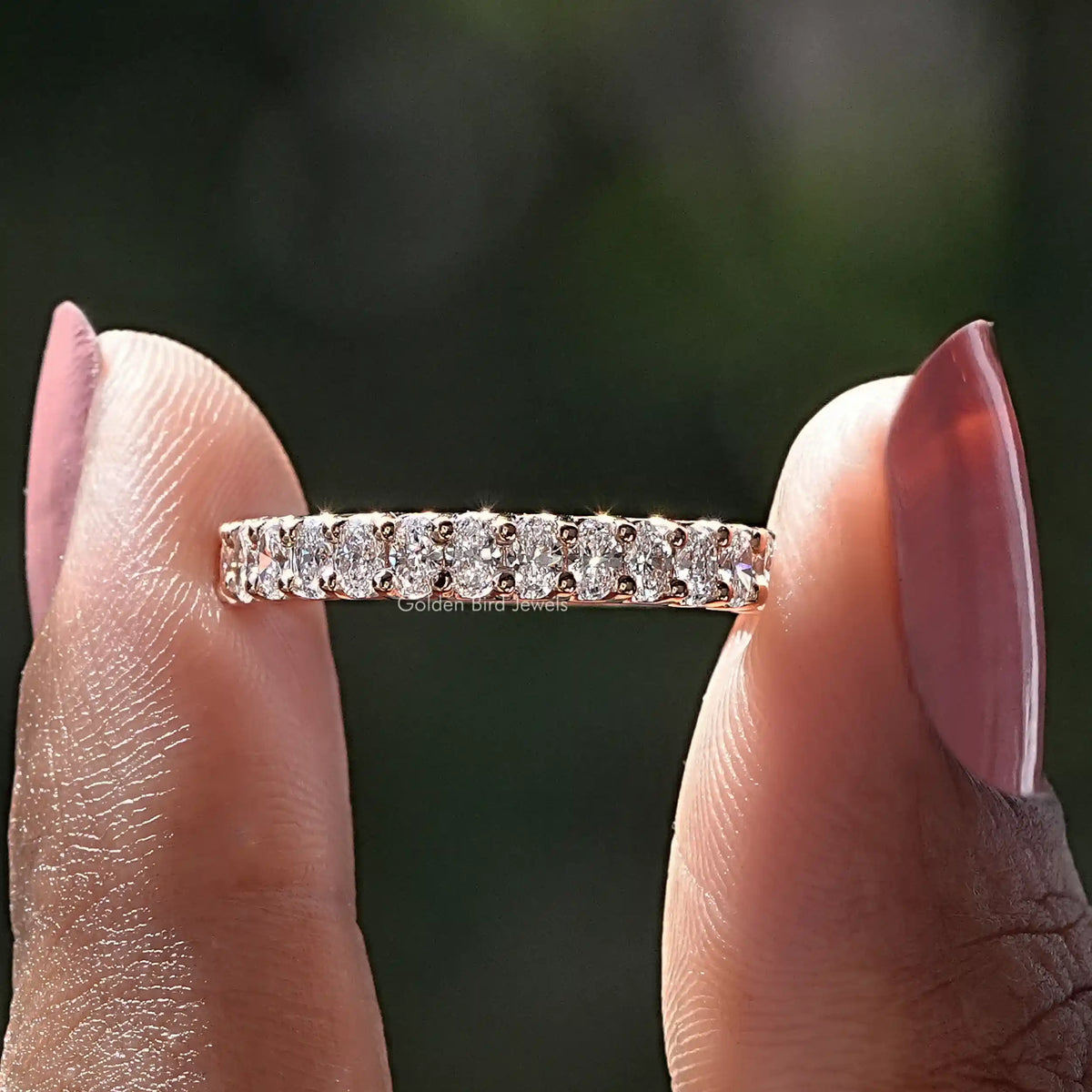 [Oval Shaped Lab Grown Diamond Eternity Band]-[Golden Bird Jewels]