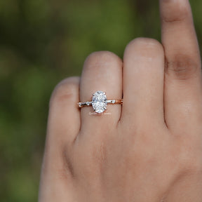 Oval Shaped Lab Diamond Distance Ring