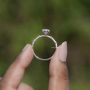Oval Shaped Lab Diamond Distance Ring