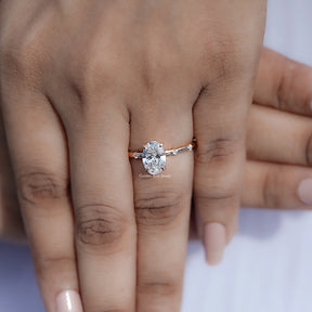 Oval Shaped Lab Diamond Distance Ring