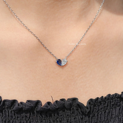 Pear Cut Moissanite Two Stone Pendant
