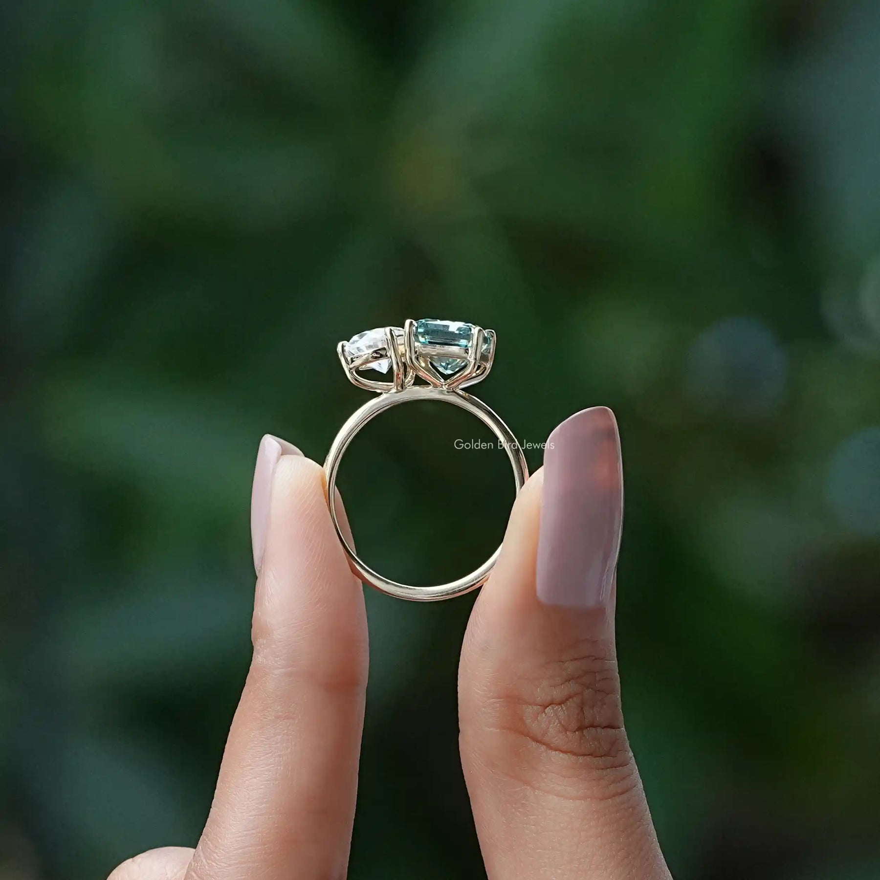 Pear And Radiant Cut Moissanite Toi Et Moi Ring