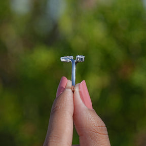 Pear And Round Open Cuff Lab Diamond Ring