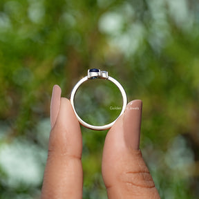 Pear Cut Blue Gemstone Toi Et Moi Ring