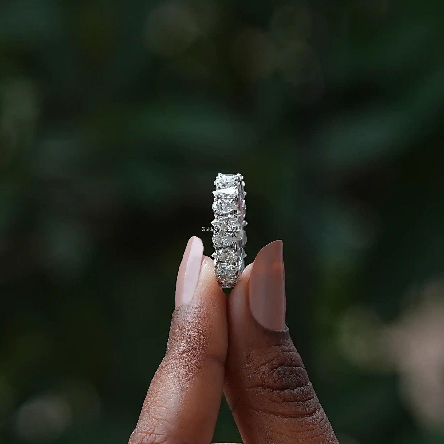 Moissanit-Ring im Birnenschliff für Damen