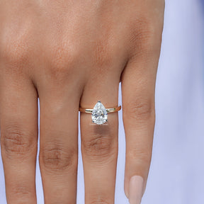 Pear Cut Lab Diamond Solitaire Ring