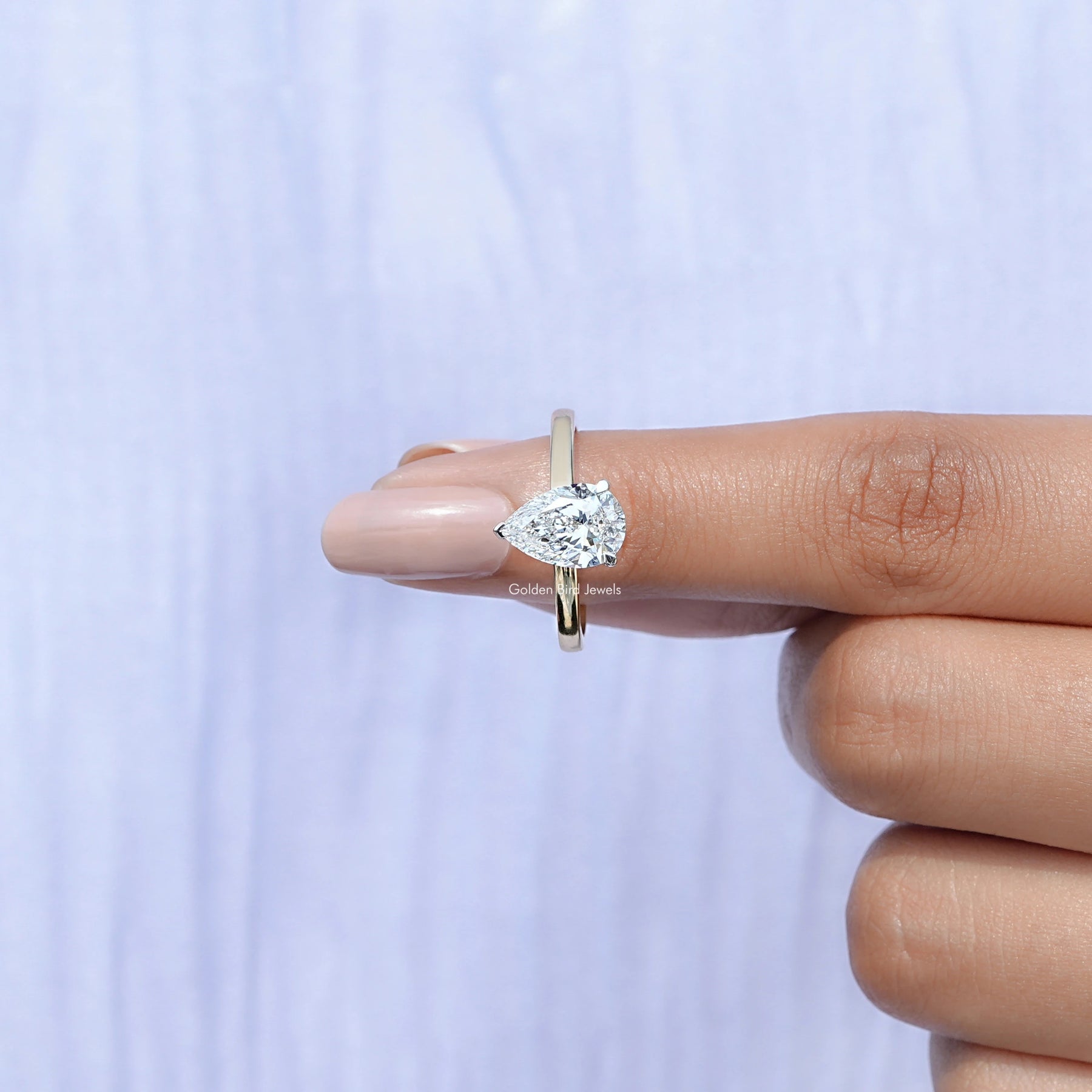 Pear Cut Lab Diamond Solitaire Ring