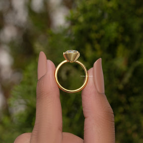 Pear Old Mine Cut Moissanite Engagement Ring
