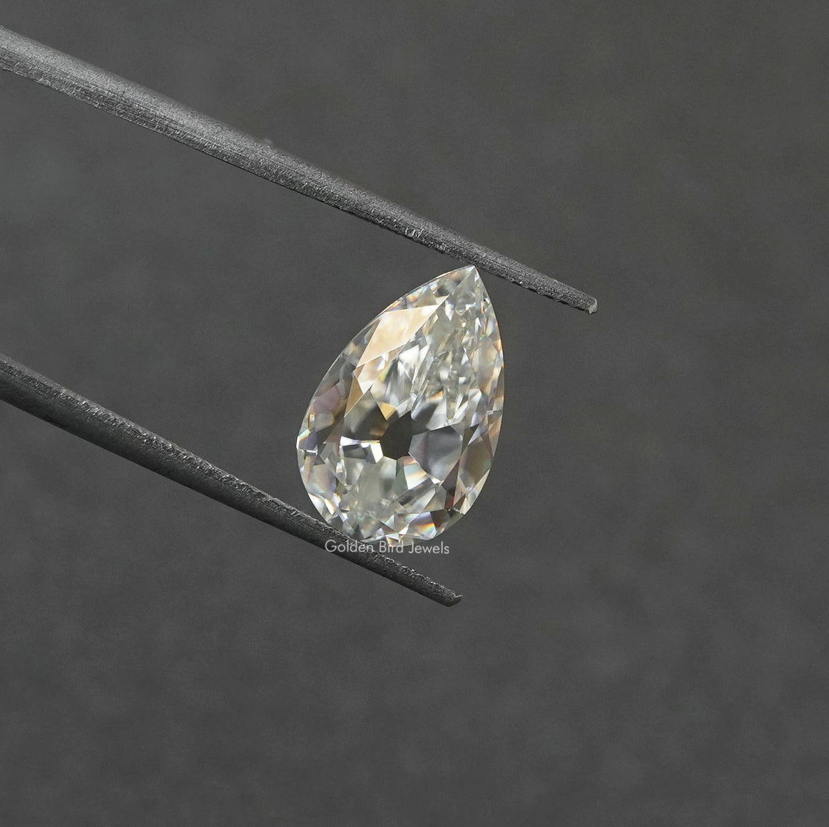 [Moissanite old mine pear cut loose stone]-[Golden Bird Jewels]