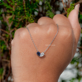 Pear Shaped Gemstone Toi Et Moi Pendant