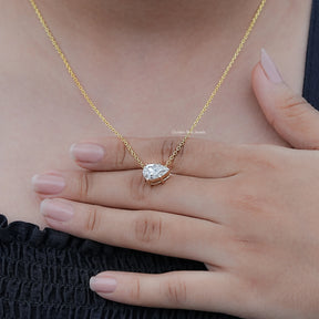 Pear Shaped Lab Diamond Solitaire Pendant