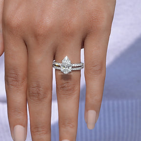 Pear Shaped Lab Grown Diamond Wedding Ring