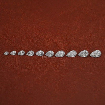 Close-Up View of Pear Cut Lab Grown Diamond In White