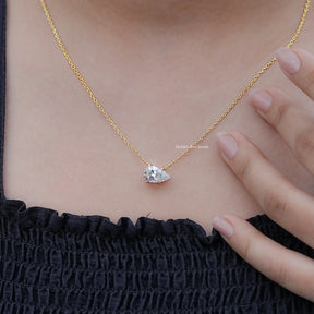 Pear Shaped Lab Diamond Solitaire Pendant