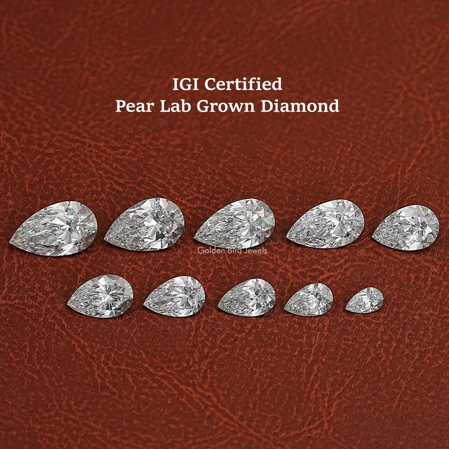 View Of Pear Shaped Lab Grown Diamond In White