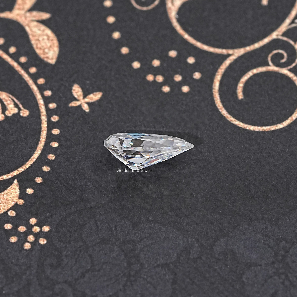 Side View Of Old Mine Pear Cut Loose Moissanite Stone