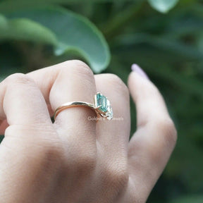 [Pear Cut Toi Et Moi Moissanite Ring]-[Golden Bird Jewels]