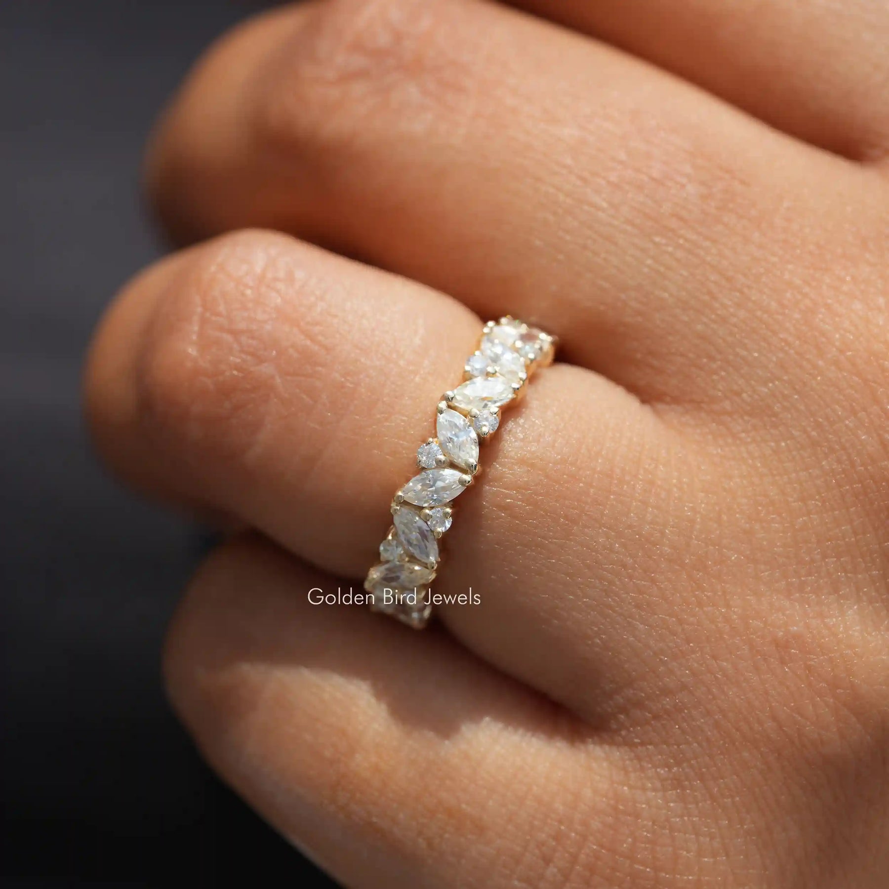 Marquise And Round Lab Diamond Full Eternity Band