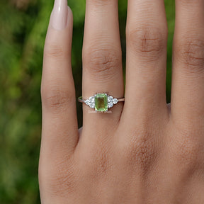 Peridot Green Emerald Gemstone Ring