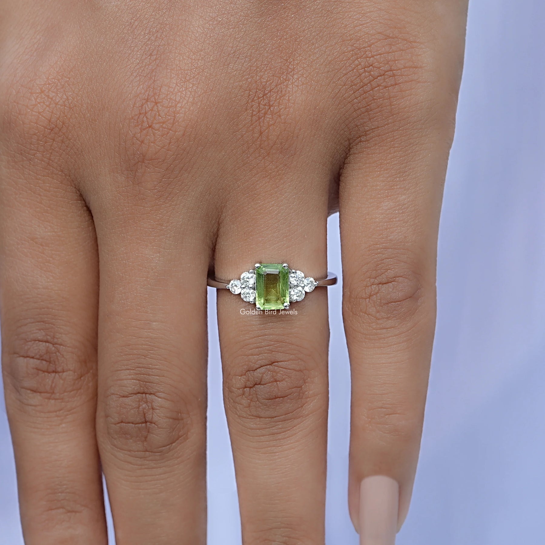 Peridot Green Emerald Gemstone Ring