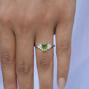 Peridot Green Emerald Gemstone Ring