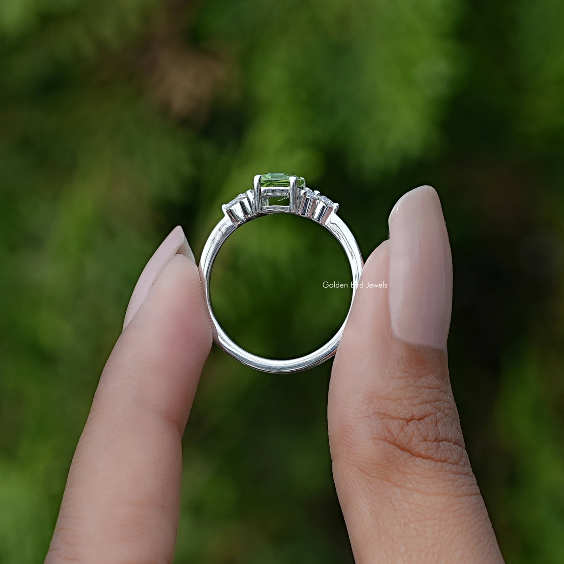 Peridot Green Emerald Gemstone Ring