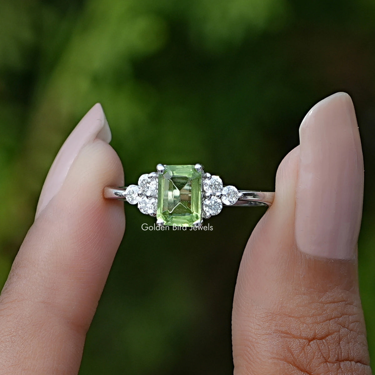 Peridot Green Emerald Gemstone Ring