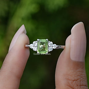 Peridot Green Emerald Gemstone Ring