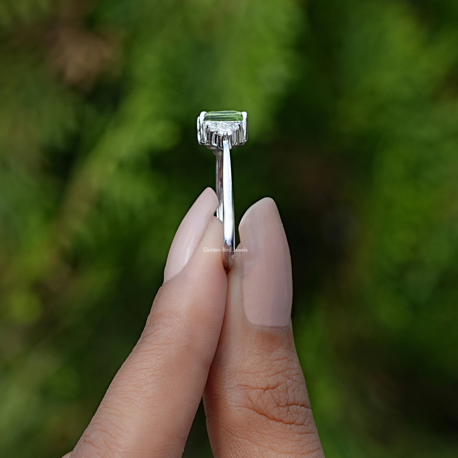 Peridot Green Emerald Gemstone Ring