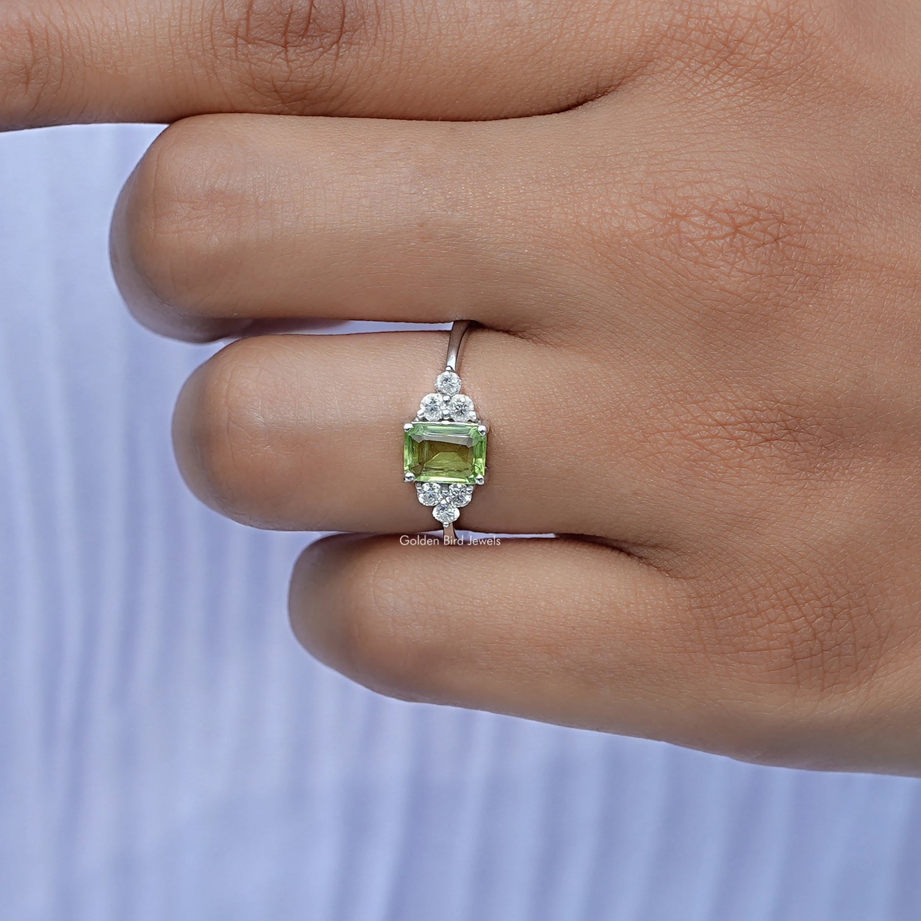 Peridot Green Emerald Gemstone Ring