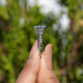 Peruzzi Cut Moissanit Solitär farbloser Ehering