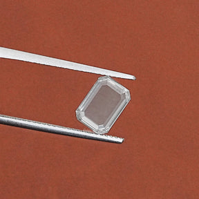 View of Portrait Emerald Cut Loose Diamond In Colorless