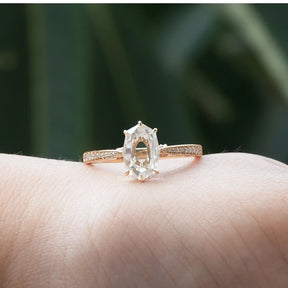 [Portrait hexagon cut hidden halo moissanite ring]-[Golden Bird Jewels]