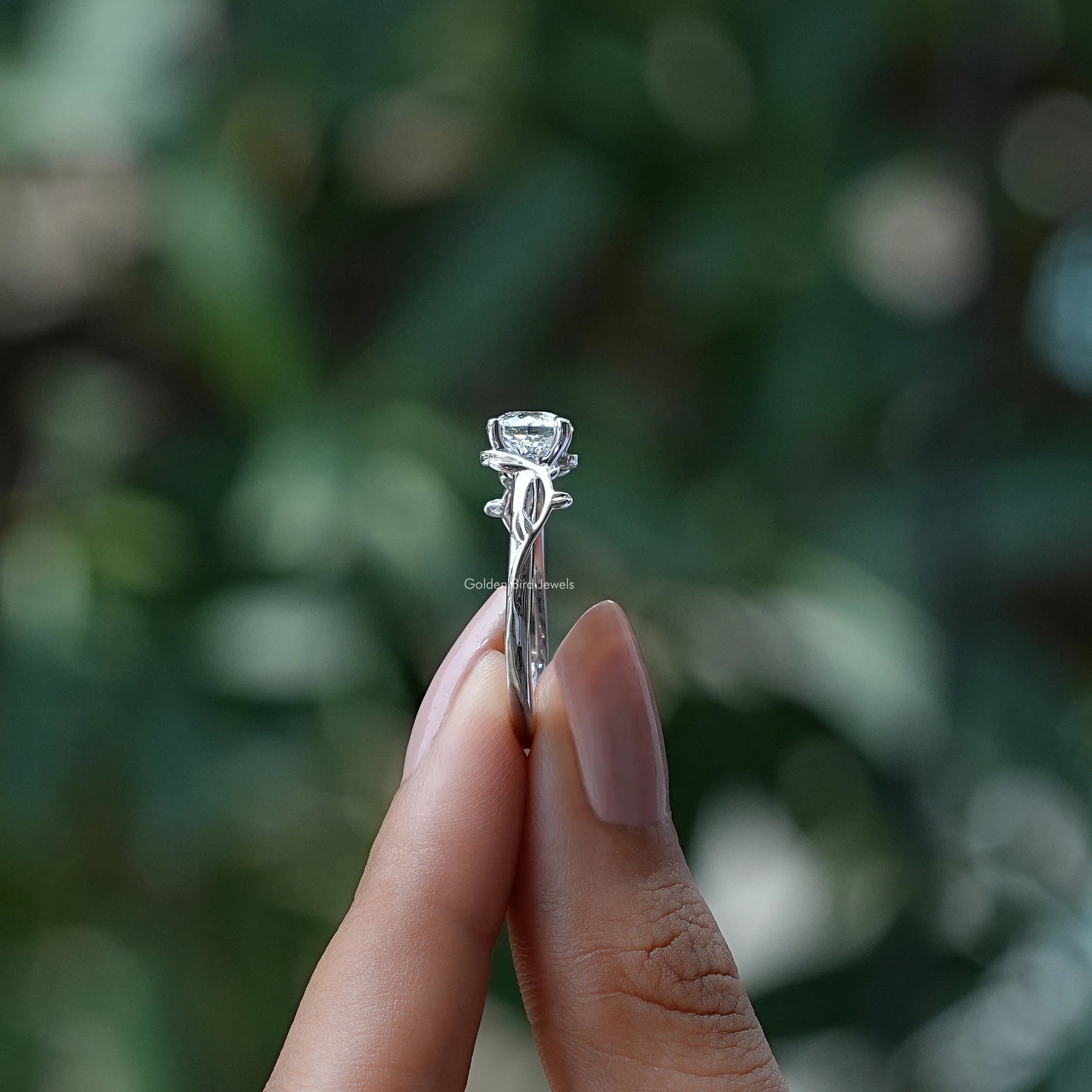 Side View of Portuguese Round Cut Diamond Eternity Band